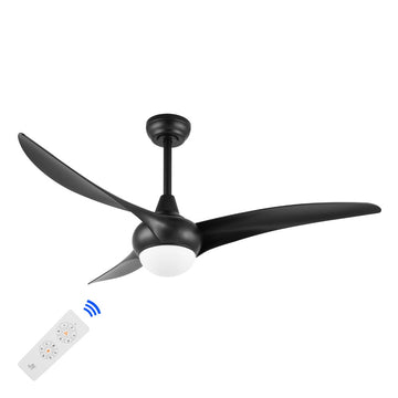 Aviator 52" Coastal Vintage Iron/Plastic Mobile-App/Remote-Controlled 6-Speed Retro Swirl Integrated LED Ceiling Fan - JONATHAN Y